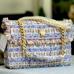 KURT GEIGER Tweed Kensington crossbidy shoulder convertible bag